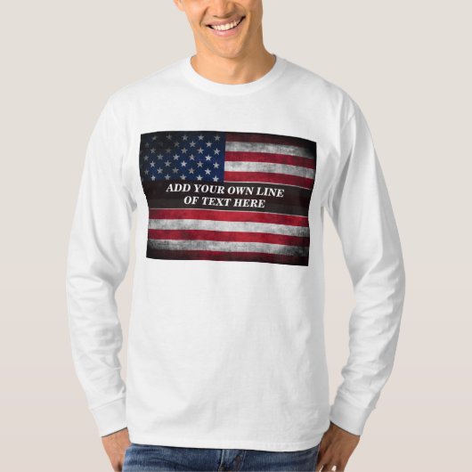 Fügen Sie Ihren Text unter amerikanischer Flagge h T-Shirt (Vorderseite)