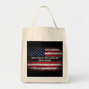 Fügen Sie Ihren Text unter amerikanischer Flagge h Tragetasche