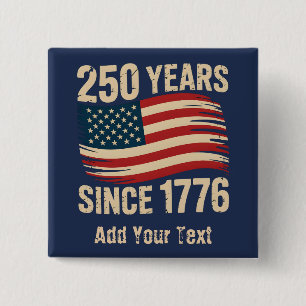 Fügen Sie Ihren Text Vintage Grunge Amerikanische Button