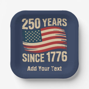 Fügen Sie Ihren Text Vintage Grunge Amerikanische  Pappteller