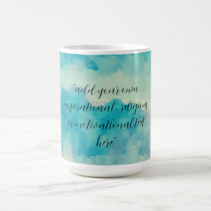 Fügen Sie Ihren Text Wasserfarbe Schöne blaue Himm Kaffeetasse