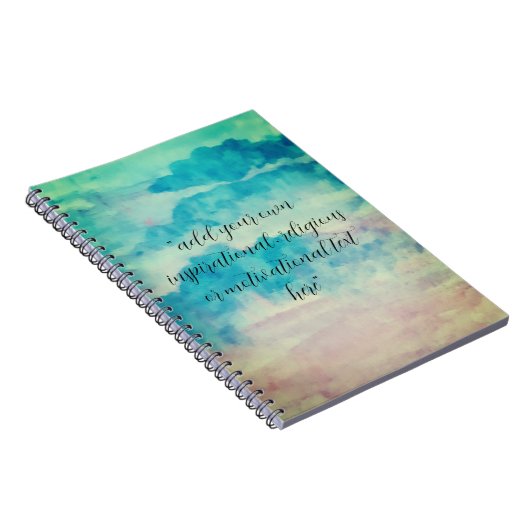 Fügen Sie Ihren Text Wasserfarbe Schöne blaue Himm Notizblock (Rechte Seite)