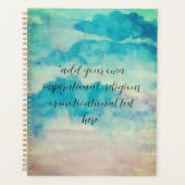 Fügen Sie Ihren Text Wasserfarbe Schöne blaue Himm Planer (Vorderseite)