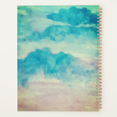 Fügen Sie Ihren Text Wasserfarbe Schöne blaue Himm Planer (Rückseite)