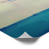 Fügen Sie Ihren Text Wasserfarben und Meereslandsc Poster (Ecke)
