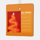 Fügen Sie Ihren Wunsch Rot und Gold Weihnachtsbaum Keramikornament (Links)