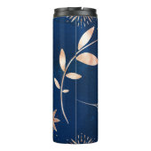 Fügen Sie Individuelle Name Navy Floral Unique Ges Thermosbecher (Rückseite)