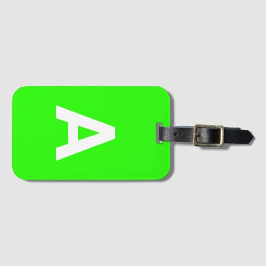 Fügen Sie initiale Monogram Personalisiert Simple  Gepäckanhänger (Vorderseite (Horizontal))