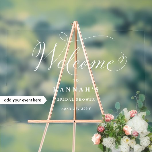 Fügen Sie jedes Ereignis, elegantes Begrüßungszeic Acrylschild