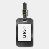 Fügen Sie Logo-Schwarz-Grau-Imitate Metal gestylt Gepäckanhänger (Vorderseite vertikal)
