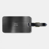 Fügen Sie Logo-Schwarz-Grau-Imitate Metal gestylt Gepäckanhänger (Rückseite horizontal)