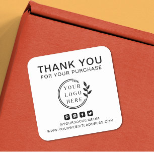 Fügen Sie Logo Social Media Order Vielen Dank Cust Quadratischer Aufkleber