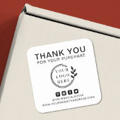 Fügen Sie Logo Social Media Order Vielen Dank Cust Quadratischer Aufkleber