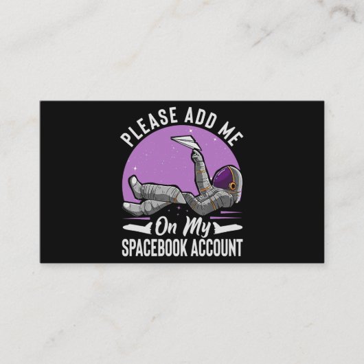 Fügen Sie mich bitte auf meinem Spacebook-Konto Fu Visitenkarte (Vorderseite)