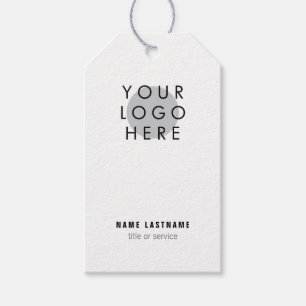 Fügen Sie minimalistisches Schwarz-Weiß-Logo zur V Geschenkanhänger