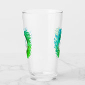 Fügen Sie monogramm rosa grüne Weihnachtskranz hin Glas (Links)