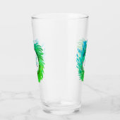 Fügen Sie monogramm rosa grüne Weihnachtskranz hin Glas (Rechts)