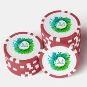 Fügen Sie monogramm rosa grüne Weihnachtskranz hin Pokerchips (Stapel)
