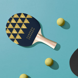 Fügen Sie Name Blau und Imitat Gold Triangle Muste Tischtennis Schläger