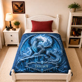 Fügen Sie Name Blue Frost Dragon auf Berg mit Schl Fleecedecke