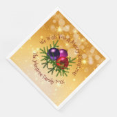 Fügen Sie Name Matching Christmas am Gold Dinner P Serviette (Ecke)