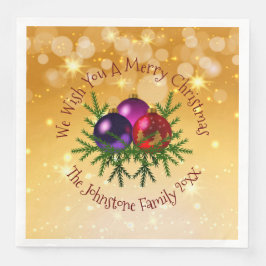 Fügen Sie Name Matching Christmas am Gold Dinner P Serviette