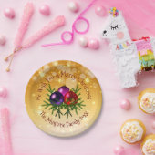 Fügen Sie Name Matching Christmas auf Gold 7" Papi Pappteller (Party)