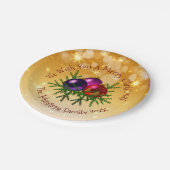 Fügen Sie Name Matching Christmas auf Gold 7" Papi Pappteller (Schrägansicht)