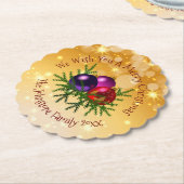 Fügen Sie Name Matching Christmas auf Gold Paper U Untersetzer (angewinkelt)