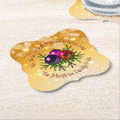 Fügen Sie Name Matching Christmas auf Gold Paper U Untersetzer (angewinkelt)