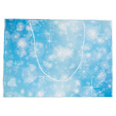 Fügen Sie Name Matching Merry Christmas Blue Große Geschenktüte (Rückseite)