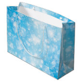 Fügen Sie Name Matching Merry Christmas Blue Große Geschenktüte (Rückseite Schrägansicht)