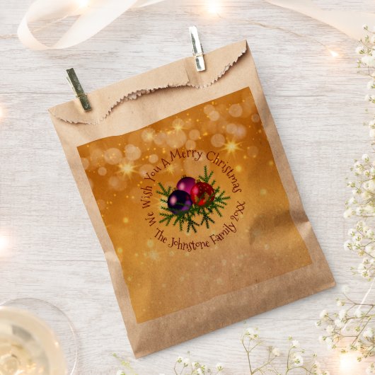 Fügen Sie Name Matching Weihnachten auf Gold Gevor Geschenktütchen (Ausgeschnitten)