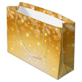 Fügen Sie Name Matching Weihnachten auf Gold Große Große Geschenktüte (Rückseite Schrägansicht)
