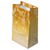 Fügen Sie Name Matching Weihnachten auf Gold klein Kleine Geschenktüte (Rückseite Schrägansicht)
