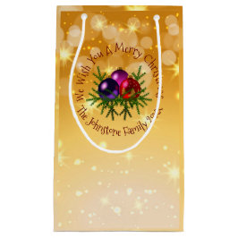 Fügen Sie Name Matching Weihnachten auf Gold klein Kleine Geschenktüte