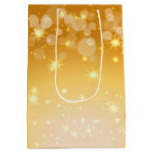 Fügen Sie Name Matching Weihnachten auf Gold Mediu Mittlere Geschenktüte (Rückseite)