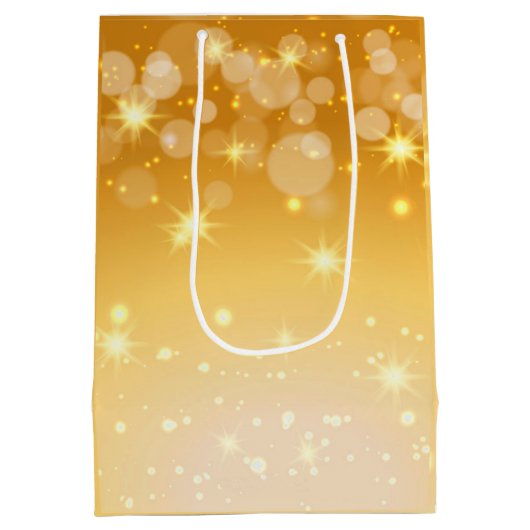 Fügen Sie Name Matching Weihnachten auf Gold Mediu Mittlere Geschenktüte (Rückseite)