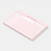 Fügen Sie Name Pink Monatlicher Gewohnheits-Tracke Post-it Klebezettel (angewinkelt)