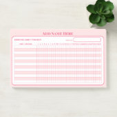 Fügen Sie Name Pink Monatlicher Gewohnheits-Tracke Post-it Klebezettel (Büro)