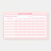 Fügen Sie Name Pink Monatlicher Gewohnheits-Tracke Post-it Klebezettel (Vorderseite)