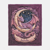 Fügen Sie Name Pinker Drache, der auf dem Mond sch Fleecedecke (Vorderseite)
