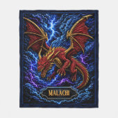 Fügen Sie Name Roter & Goldener Sturm-Drache mit B Fleecedecke (Vorderseite)