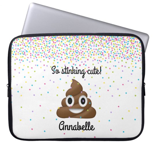 Fügen Sie Namen personalisiertem kacken Emoji Laptopschutzhülle (Vorderseite)