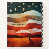 Fügen Sie Namenstext hinzu, Cowboy-Reiten in Flag- Notizblock (Rückseite)