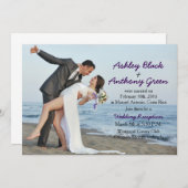 Fügen Sie nur Ihren eigenen Foto Beach Wedding Emp Einladung (Vorne/Hinten)