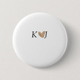 Fügen Sie Pärchenbrief Hochzeit goldenes Herz Glit Button
