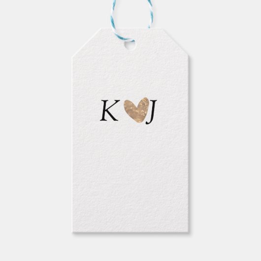 Fügen Sie Pärchenbrief Hochzeit goldenes Herz Glit Geschenkanhänger (Vorderseite)