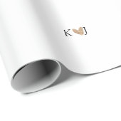 Fügen Sie Pärchenbrief Hochzeit goldenes Herz Glit Geschenkpapier (Rolleneckpunkt)