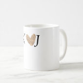 Fügen Sie Pärchenbrief Hochzeit goldenes Herz Glit Kaffeetasse (VorderseiteRechts)